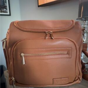 Tan Leather Diaper Bag/backpack